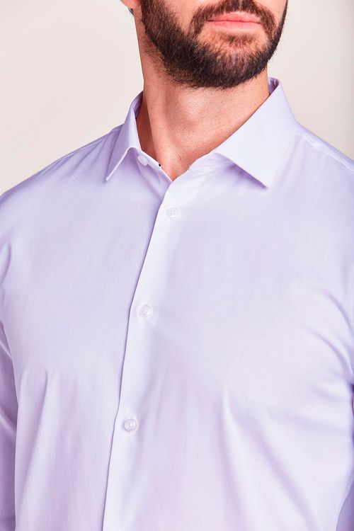 CAMISA SOCIAL LISA REGULAR AZUL CLARO