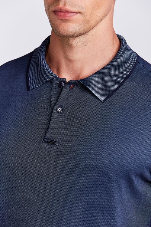 POLO M/C CASUAL VISCO BINADO AZUL  JEANS